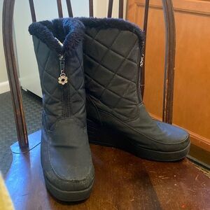 Faux Fur Lined Wedge Snow Boots